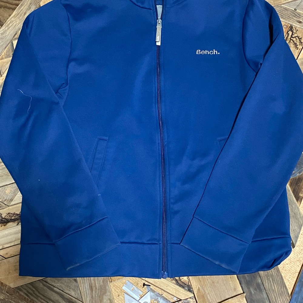 Bench Blue Zip-Up Sweater with Stand-Up Collar